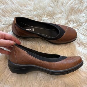 Romika Brown Leather Cassie 21 Slip On Wedge Loafers Women’s US Size 9/9.5